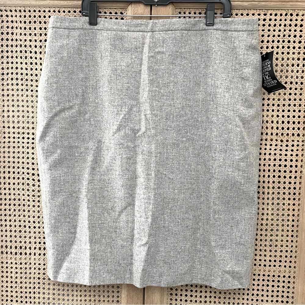 PURE Collection Wool Pencil Skirt Heather Grey Size 18